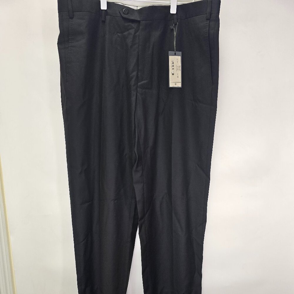DEVON FLAT FRONT WOOL SERGE TROUSERS SIZE 38